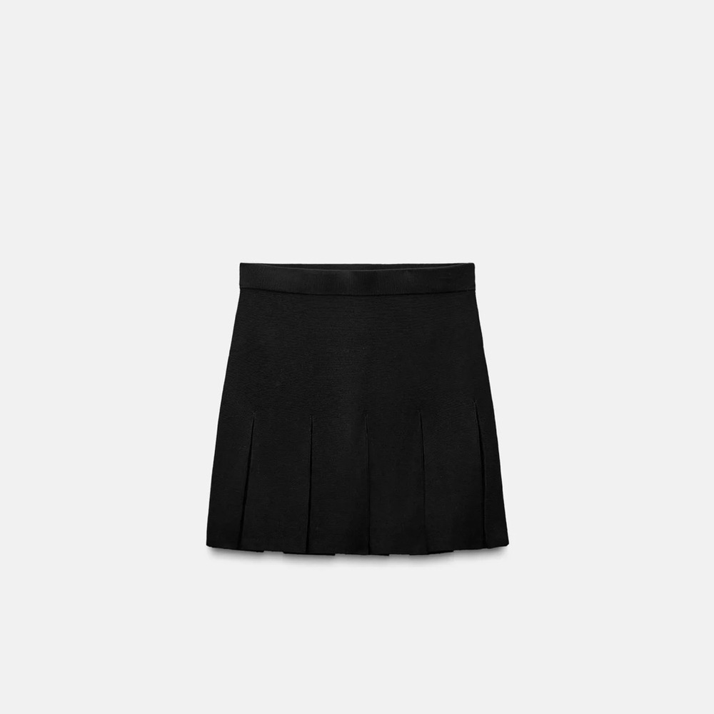 NWT Zara box pleat knit mini skirt